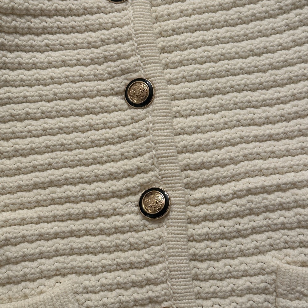 NEW Ba&sh Bash Gaspard Tweed Cardigan Jacket in Ecru Cream White | size  1 / S - Picture 9 of 13